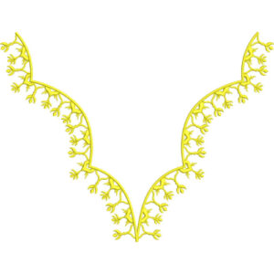 Elegant Leaf Vine V-Neckline Embroidery Design