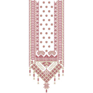 Elegant Geometric Tribal Style Neckline Embroidery Design
