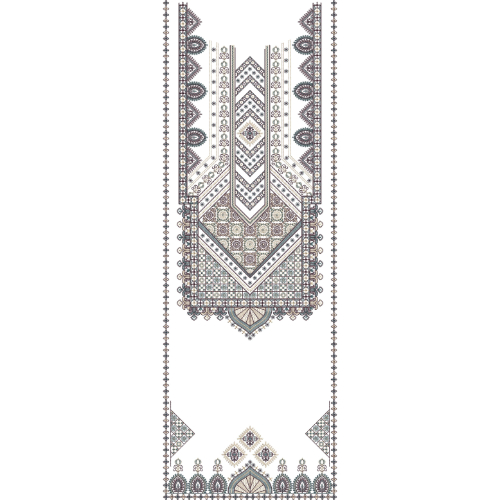 Elegant Geometric Tribal Front Panel Embroidery Design