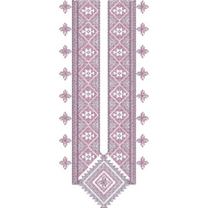 Elegant Geometric Diamond Panel Neckline Embroidery Design