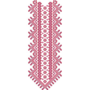 Elegant Geometric Lace V-Neckline Embroidery Design