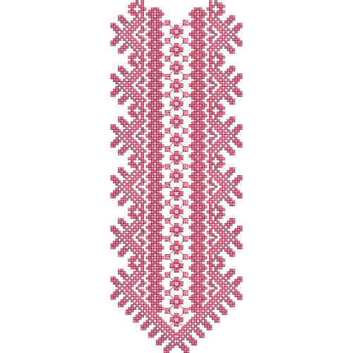 Elegant Geometric Lace V-Neckline Embroidery Design