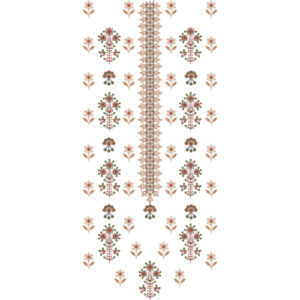 Elegant Floral Motif and Ornamental Center Panel Embroidery Design