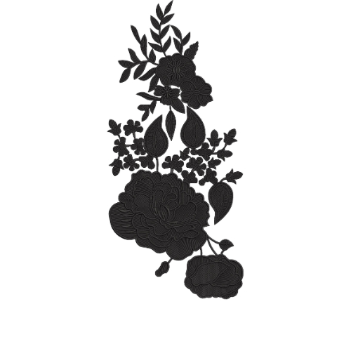 Elegant Rose Floral Spray Embroidery Design