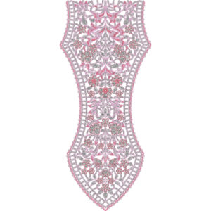 Elegant Floral Lace Embroidery Neckline Panel Design