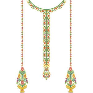 Elegant Floral Necklace Neckline Embroidery Design