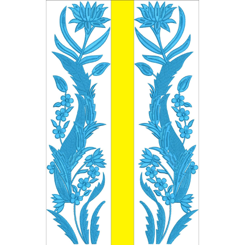 Elegant Floral Leaf Panel Embroidery Design