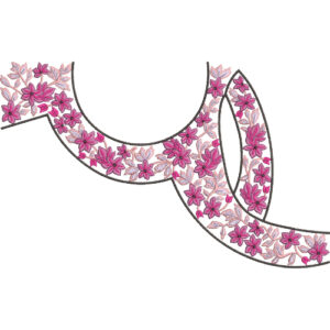 Elegant Floral U-Neckline Embroidery Design with Curved Panels