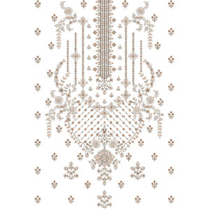 Elegant Floral Geometric Front Panel Embroidery Design