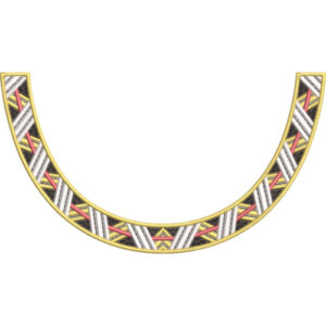 Elegant Geometric U-Shaped Neckline Embroidery Design