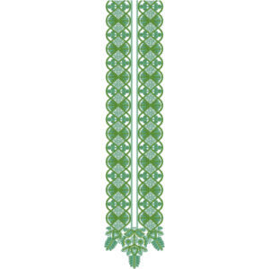Elegant Green Geometric Lace Keyhole Neckline Embroidery Design