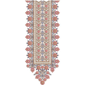 Elegant Floral Geometric Panel Border Embroidery Neckline Design