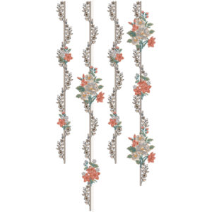 Elegant Vertical Floral Vine Border Embroidery Design