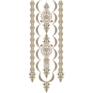 Elegant Ornate Medallion Border Neckline Embroidery Design