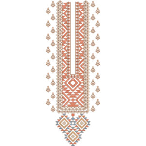Traditional Geometric Diamond Panel Neckline Embroidery Design
