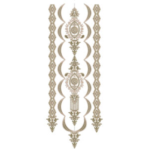 Elegant Vintage Medallion Border Neckline Embroidery Design