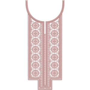 Elegant Geometric Oval Panel Neckline Embroidery Design