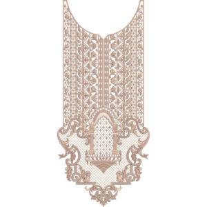 Elegant Geometric Archwork Ornamental Neckline Embroidery Design