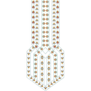 Elegant Geometric Floral Placket Neckline Embroidery Design