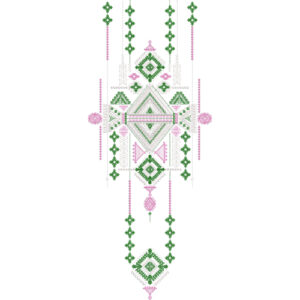 Elegant Geometric Diamond Motif Neckline Embroidery Design