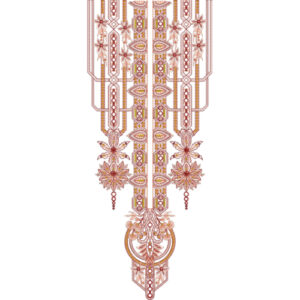 Elegant Geometric Floral Panel Neckline Embroidery Design