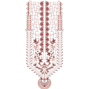 Elegant Geometric Floral Frame Neckline Embroidery Design