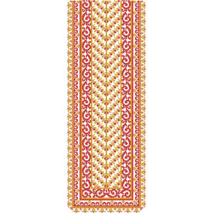 Elegant Red and Gold Geometric Border Neckline Embroidery Design