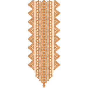 Elegant Geometric Orange Chevron Panel Embroidery Design