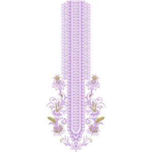 Elegant Lavender Floral Neckline Embroidery Design