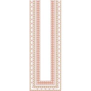 Elegant Peach Floral Lace U-Shaped Neckline Embroidery Design