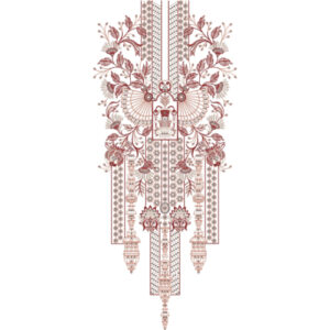 Elegant Floral Paisley Neckline Embroidery Design
