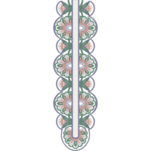 Repeating Floral Medallion Neckline Embroidery Design