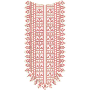 Pink Geometric Traditional Placket Neckline Embroidery Design