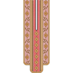 Elegant Red and Gold Floral Panel Neck Embroidery Design