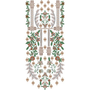 Multicolor Floral and Geometric Traditional Neck Embroidery Design