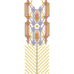 Multicolor Ornamental Floral and Geometric Neck Embroidery Design
