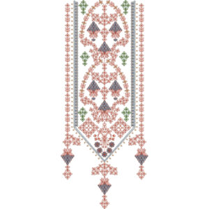 Geometric Floral Panel Embroidery Design