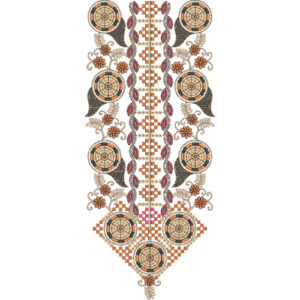 Geometric Floral Medallion Neckline Embroidery Design