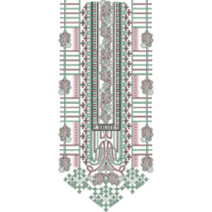 Elegant Geometric and Floral Neckline Embroidery Design