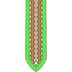 Modern Green and Brown Geometric Neckline Embroidery Design