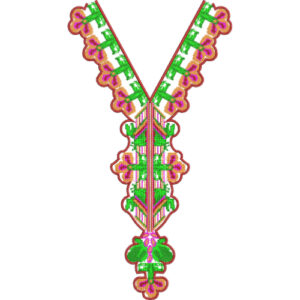 Elegant Multicolor Floral V-Neck Embroidery Design for Kameez