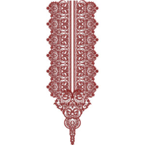 Elegant Maroon Lace V-Neck Embroidery Design