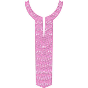 Pink Geometric Embroidered Neckline Design