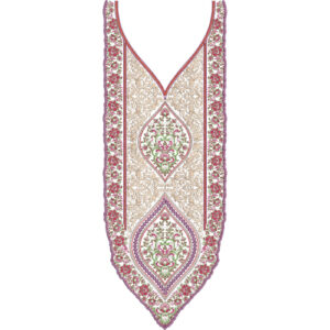 Elegant Floral Diamond Neckline Embroidery Design