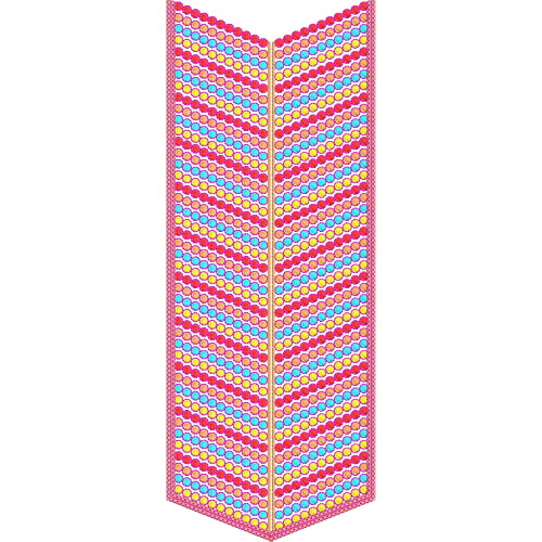 Colorful Geometric Chevron Neckline Embroidery Design