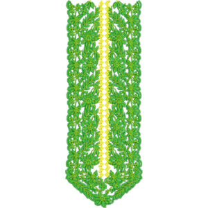 Green Floral Vine Embroidery Border Design