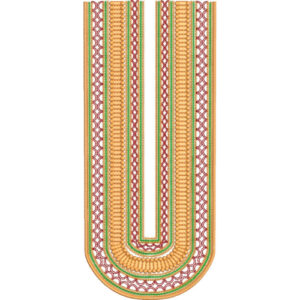 Golden U-Shaped Embroidery Neckline Border Design
