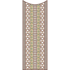 Geometric Neckline Embroidery Design with Circular Motifs