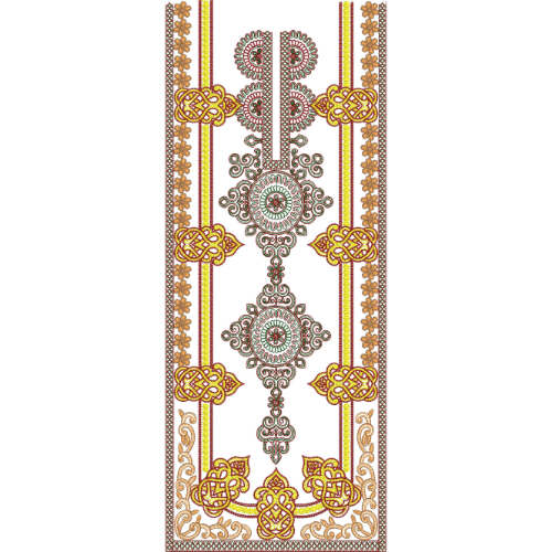 Elegant Traditional Embroidery Neckline Design with Ornamental Motifs