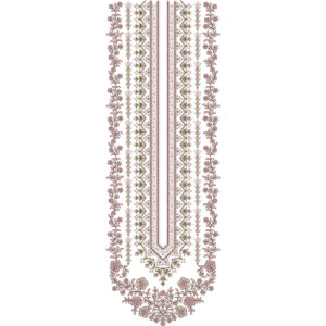 Elegant Floral and Geometric Embroidery Neckline Design
